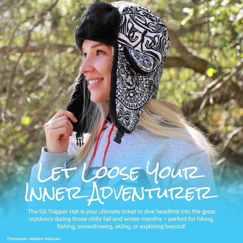 SA Company Trapper Hat Winter Hats for Men & Women | Ushanka Russian Hat | Faux Fur Hat with Ear Flap (Snow Camo) - Image 5
